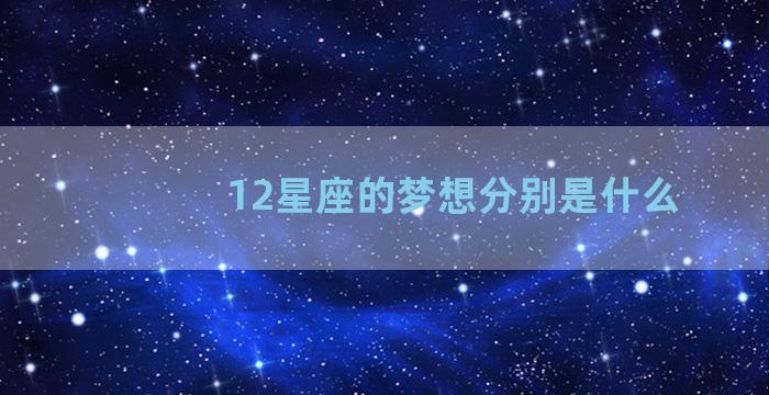 12星座的梦想分别是什么