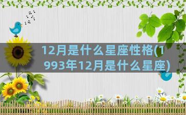 12月是什么星座性格(1993年12月是什么星座)