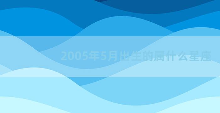 2005年5月出生的属什么星座