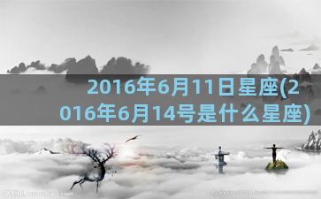 2016年6月11日星座(2016年6月14号是什么星座)