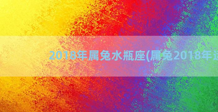 2018年属兔水瓶座(属兔2018年运势)