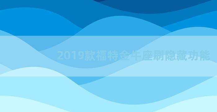 2019款福特金牛座刷隐藏功能