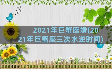 2021年巨蟹座婚(2021年巨蟹座三次水逆时间)