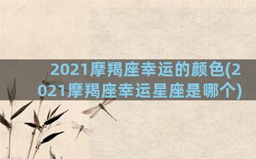 2021摩羯座幸运的颜色(2021摩羯座幸运星座是哪个)