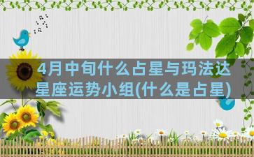 4月中旬什么占星与玛法达星座运势小组(什么是占星)