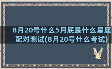 8月20号什么5月底是什么星座配对测试(8月20号什么考试)