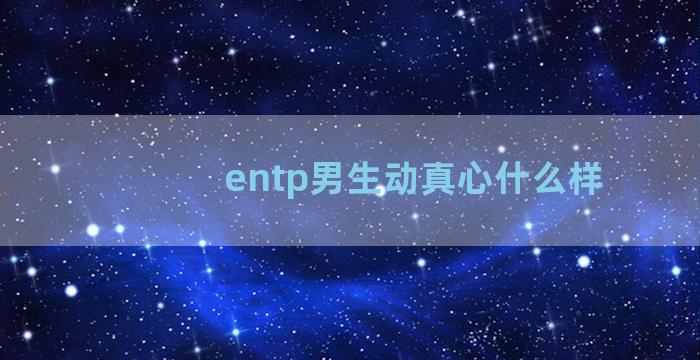 entp男生动真心什么样