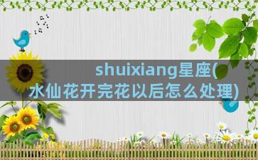 shuixiang星座(水仙花开完花以后怎么处理)