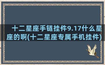 十二星座手链挂件9.17什么星座的啊(十二星座专属手机挂件)