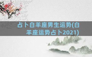 占卜白羊座男生运势(白羊座运势占卜2021)