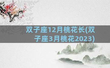 双子座12月桃花长(双子座3月桃花2023)