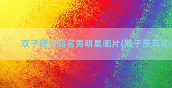 双子座的知名男明星图片(双子座有知名的人)