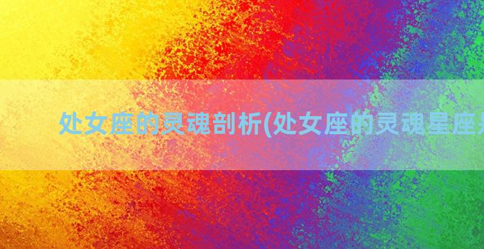 处女座的灵魂剖析(处女座的灵魂星座是什么)