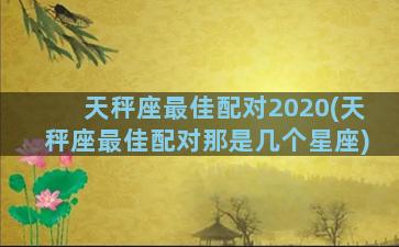 天秤座最佳配对2020(天秤座最佳配对那是几个星座)