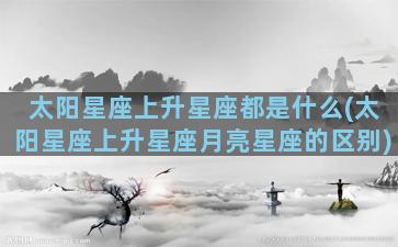 太阳星座上升星座都是什么(太阳星座上升星座月亮星座的区别)