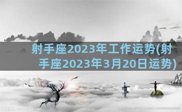 射手座2023年工作运势(射手座2023年3月20日运势)