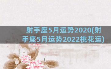 射手座5月运势2020(射手座5月运势2022桃花运)