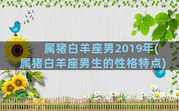 属猪白羊座男2019年(属猪白羊座男生的性格特点)