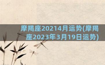 摩羯座20214月运势(摩羯座2023年3月19日运势)