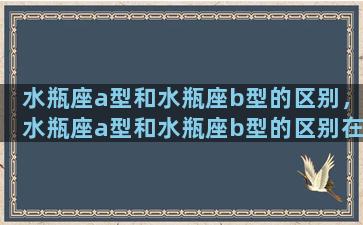 水瓶座a型和水瓶座b型的区别，水瓶座a型和水瓶座b型的区别在哪