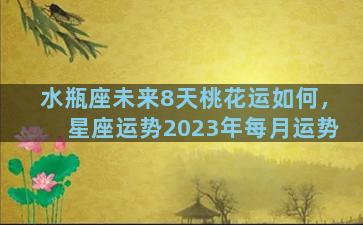 水瓶座未来8天桃花运如何，星座运势2023年每月运势