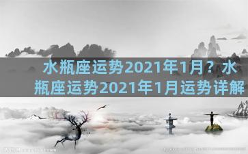 水瓶座运势2021年1月？水瓶座运势2021年1月运势详解