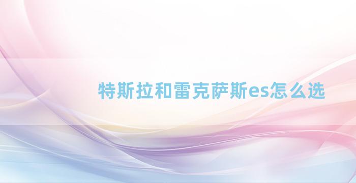 特斯拉和雷克萨斯es怎么选