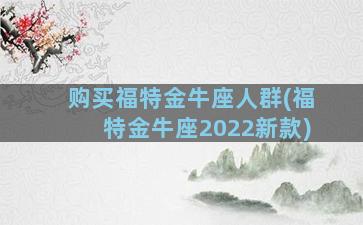 购买福特金牛座人群(福特金牛座2022新款)